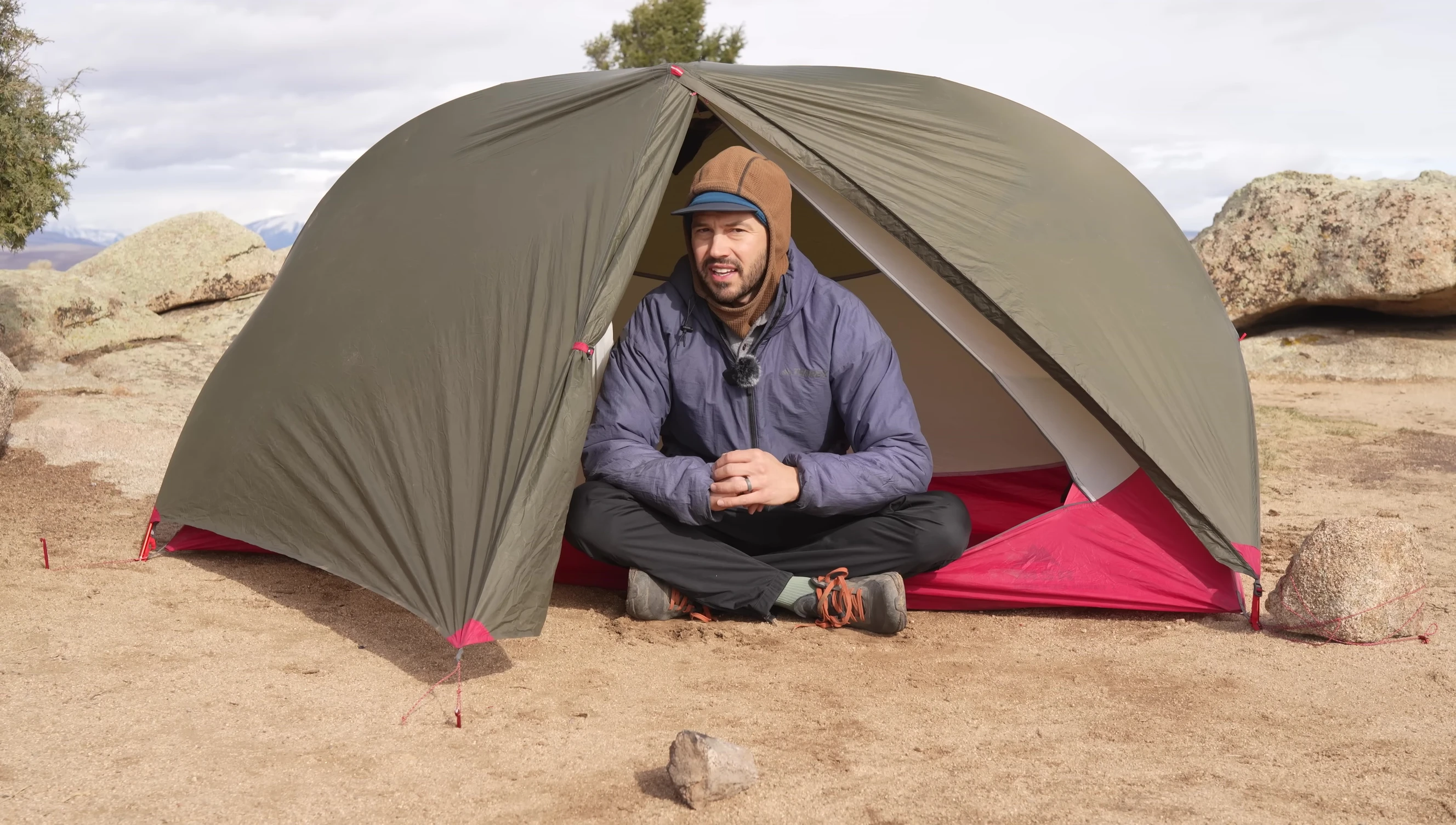 Image showing the shorter tent poles.