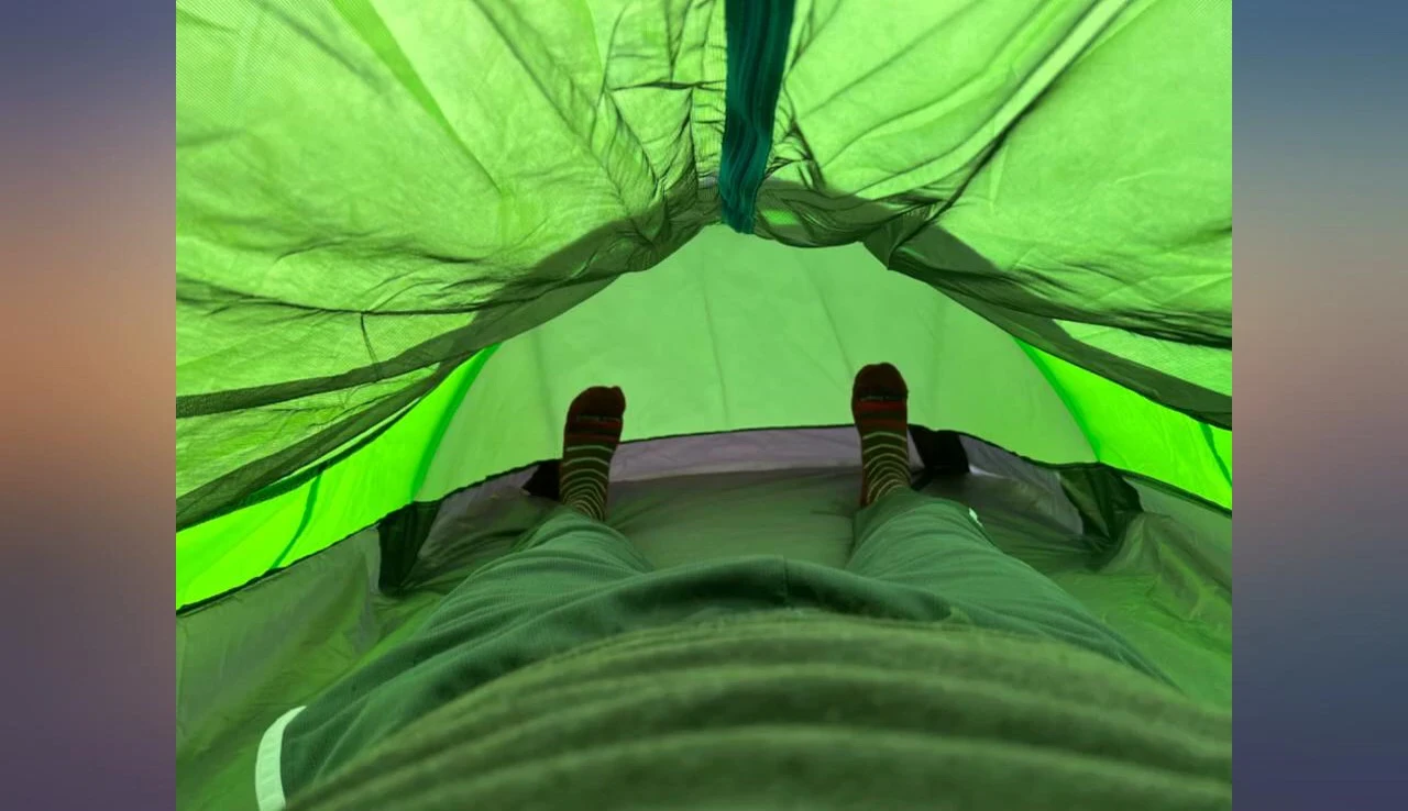 Image showing the reviewer preparing for their upcoming trip, demonstrating the packability and suitability of the tent
