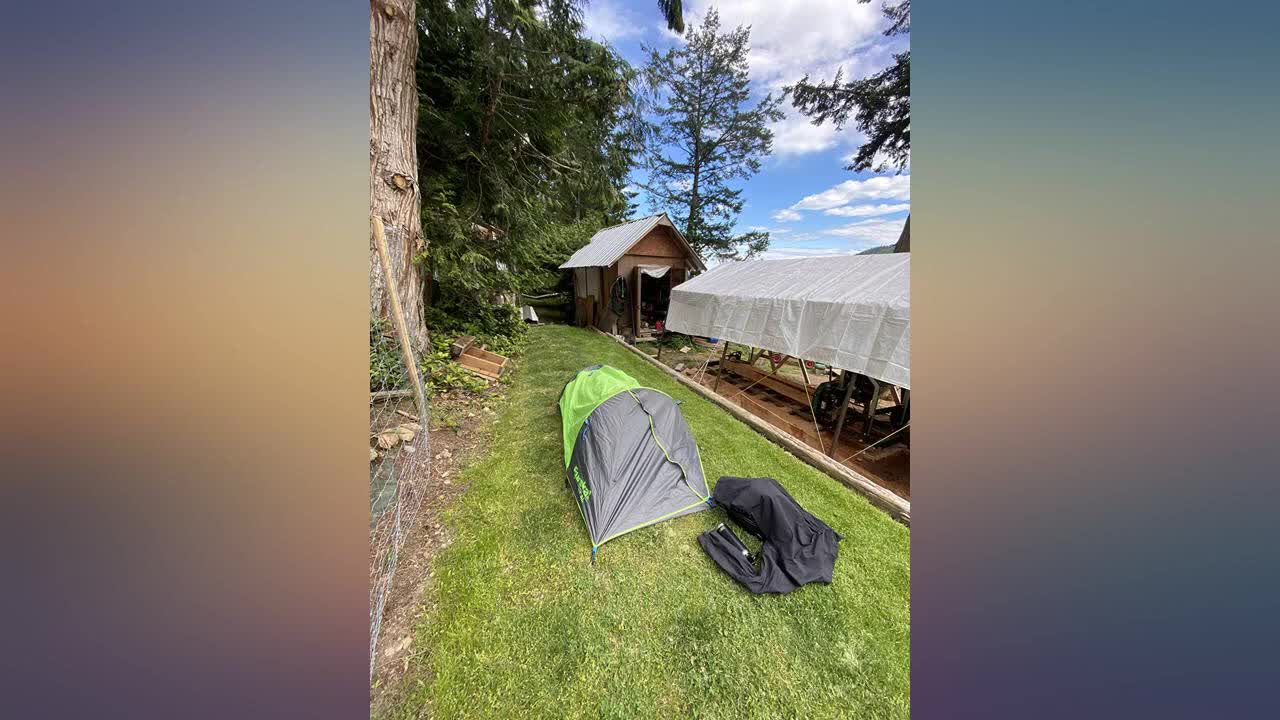 Image showing the tent's size comparison to other items, showcasing how small it packs