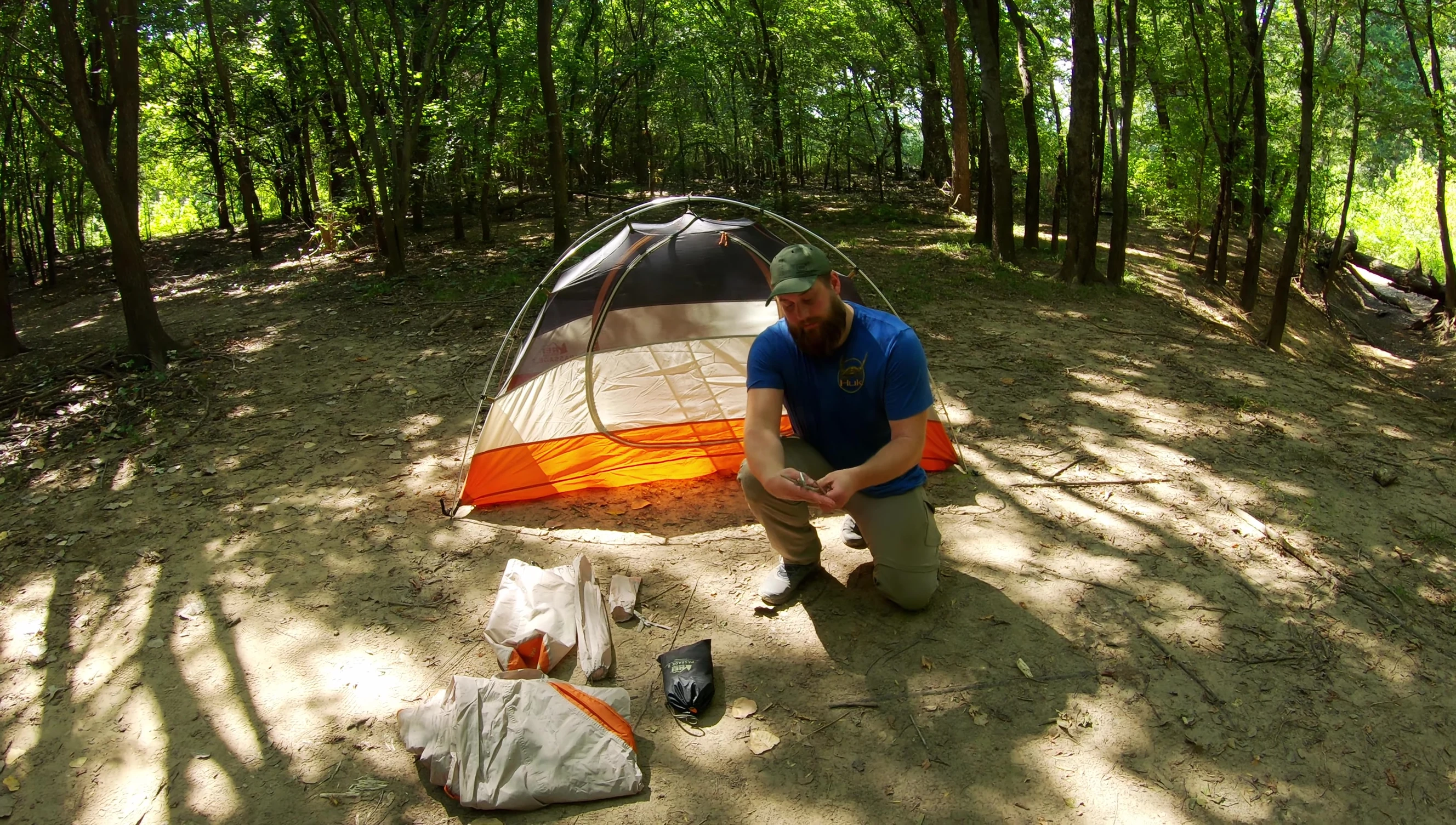A view of the included tent stakes.