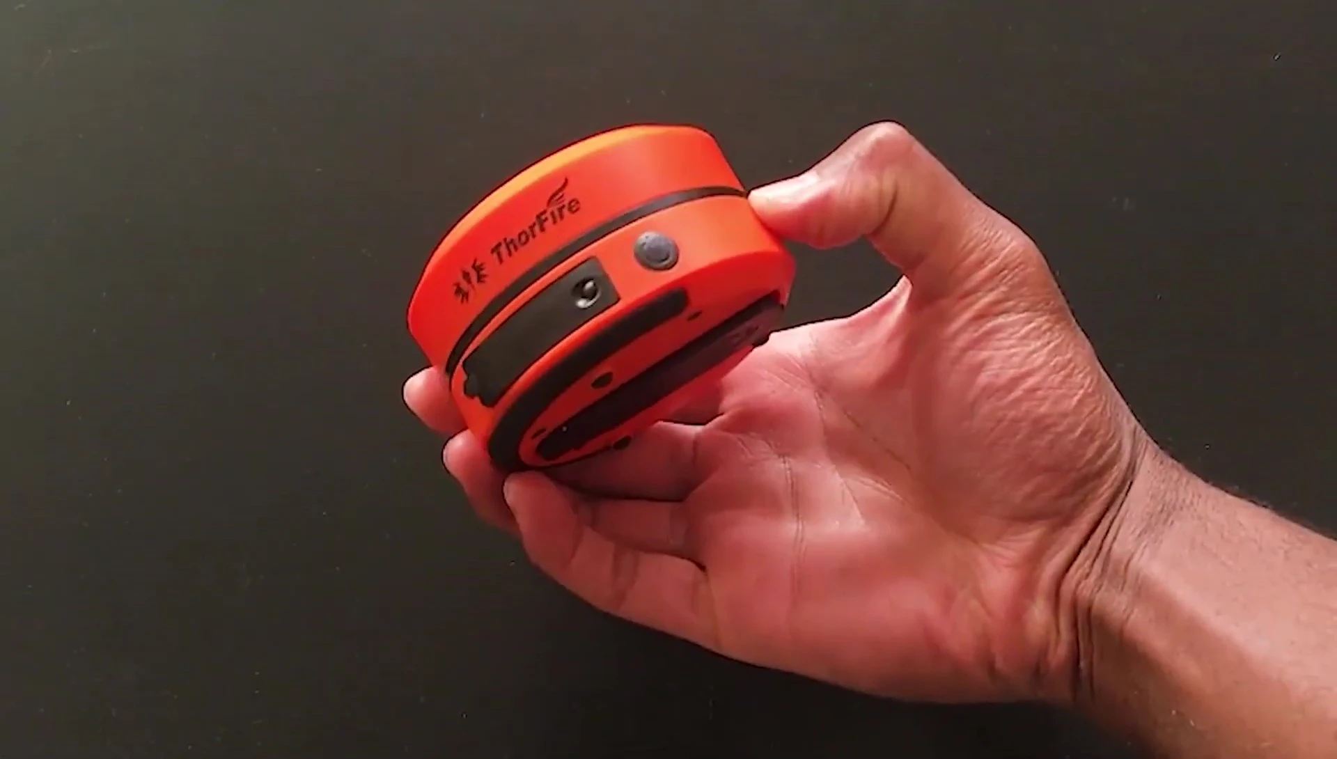 Thorfire lantern showcasing its design and hand crank.
