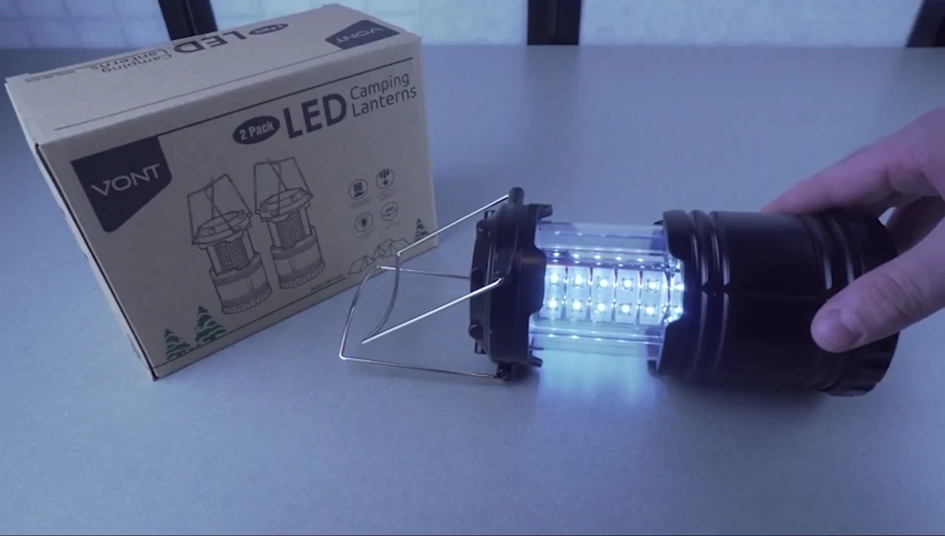 Vont lantern demonstrating its drop resistance.