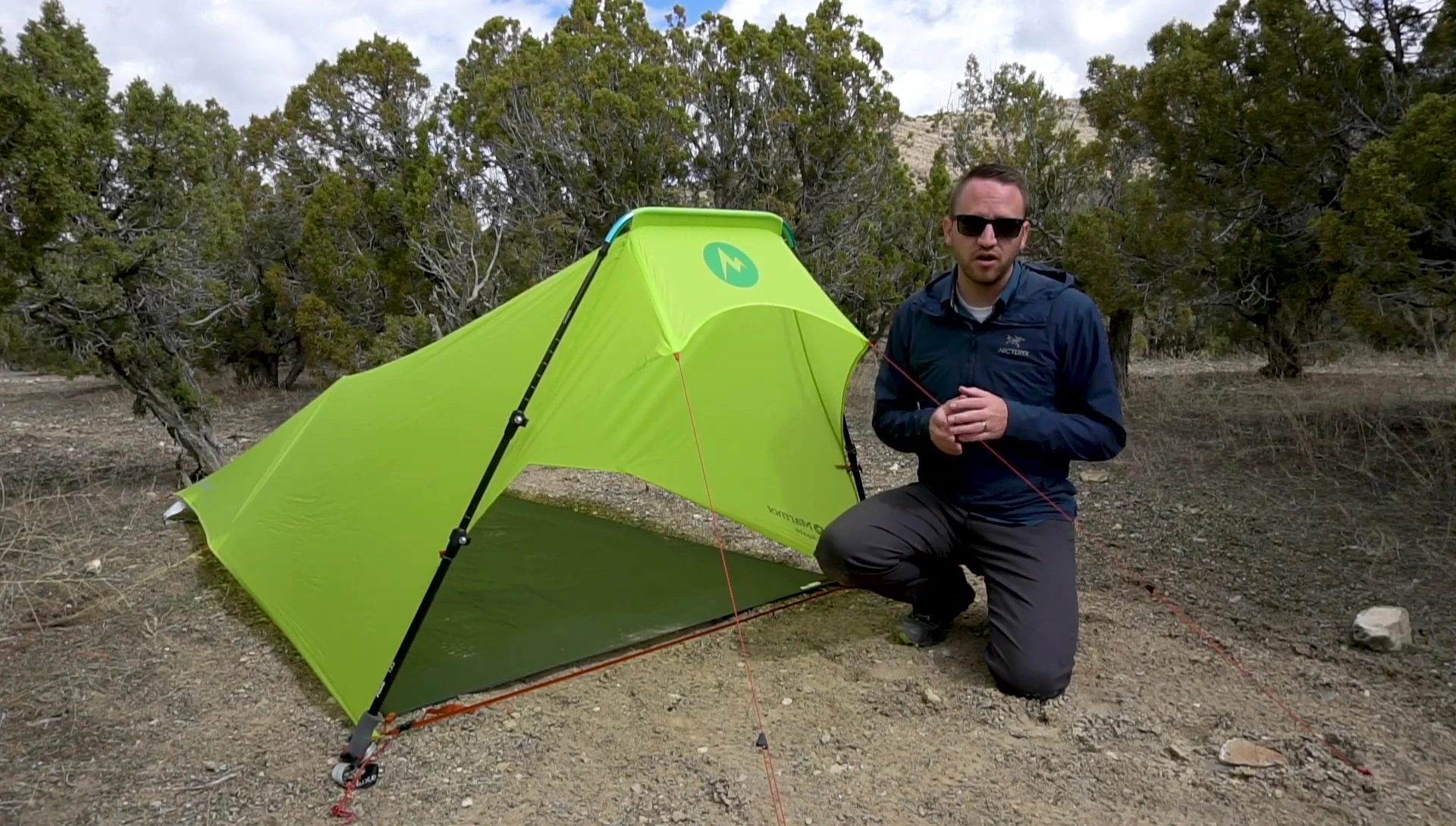 Discussing the cost of the tent