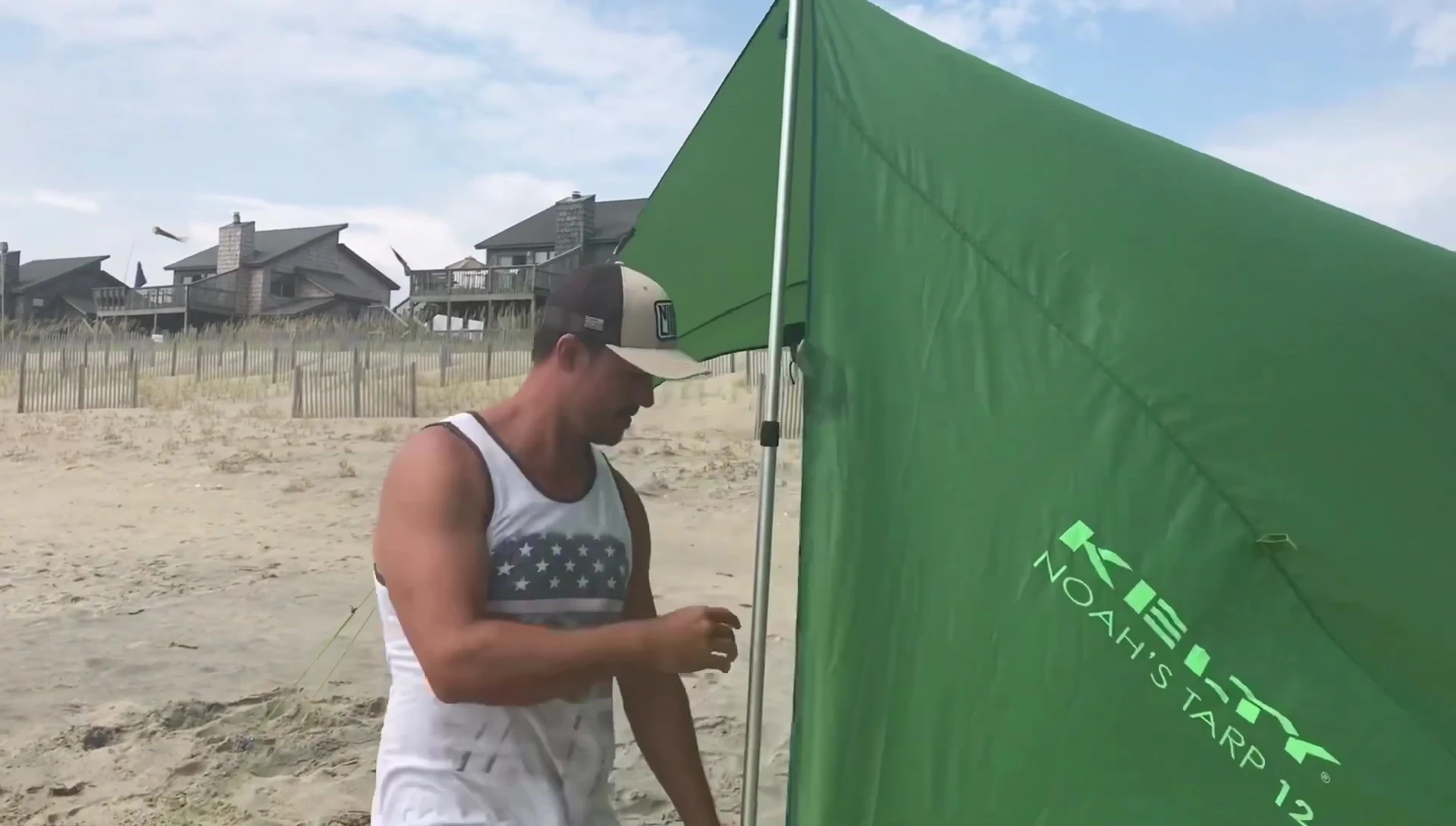 Completed tarp setup