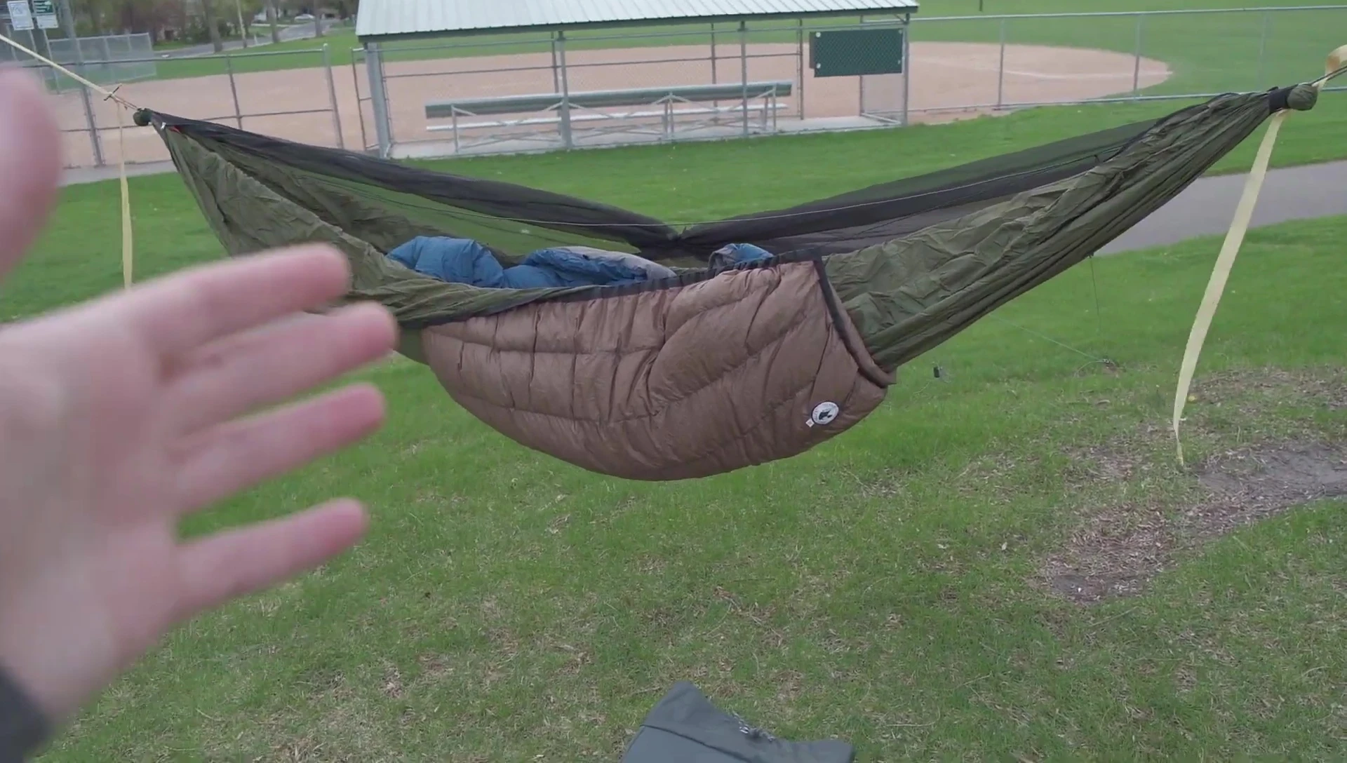 Final shot of the hammock setup