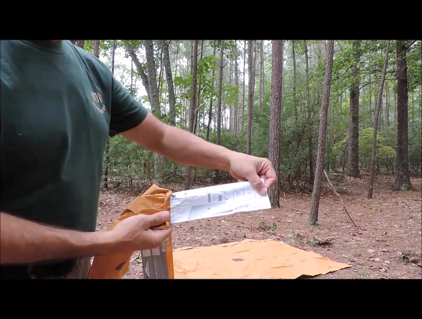The instructions showing the tube tent setup.