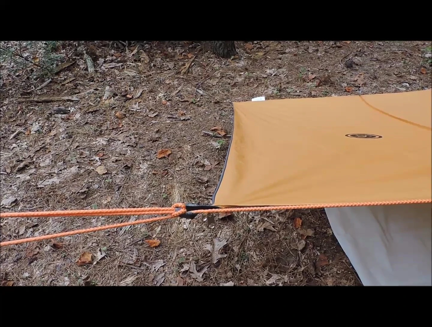 A shot illustrating the lean-to setup process.
