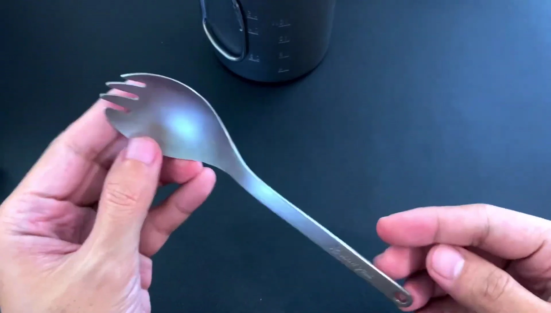 Close-up of the titanium spark igniter.