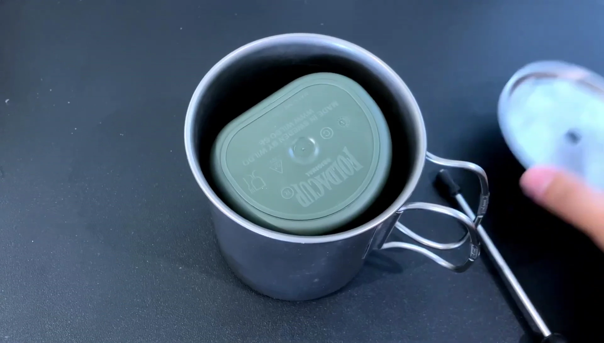 The assembled and compact backpacking cooking kit.