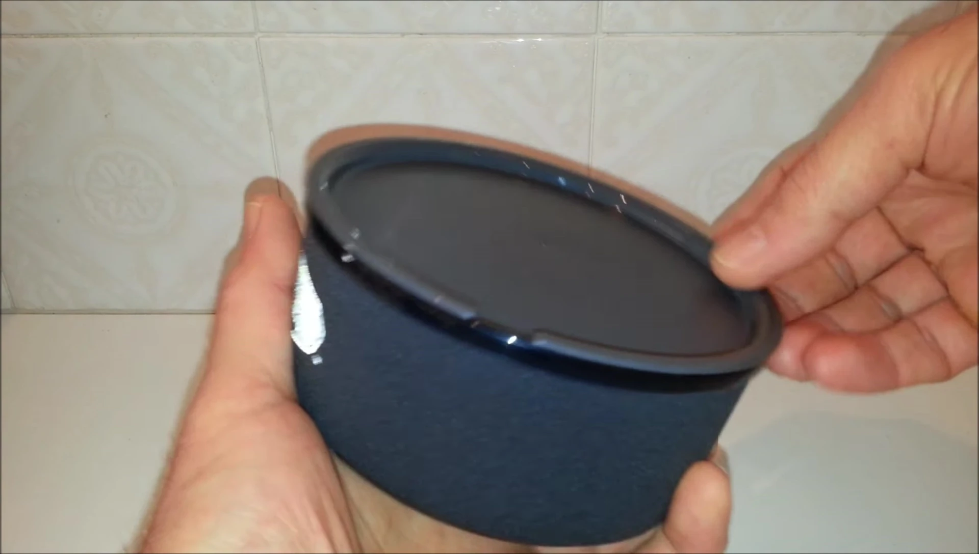 The included cup and lid.