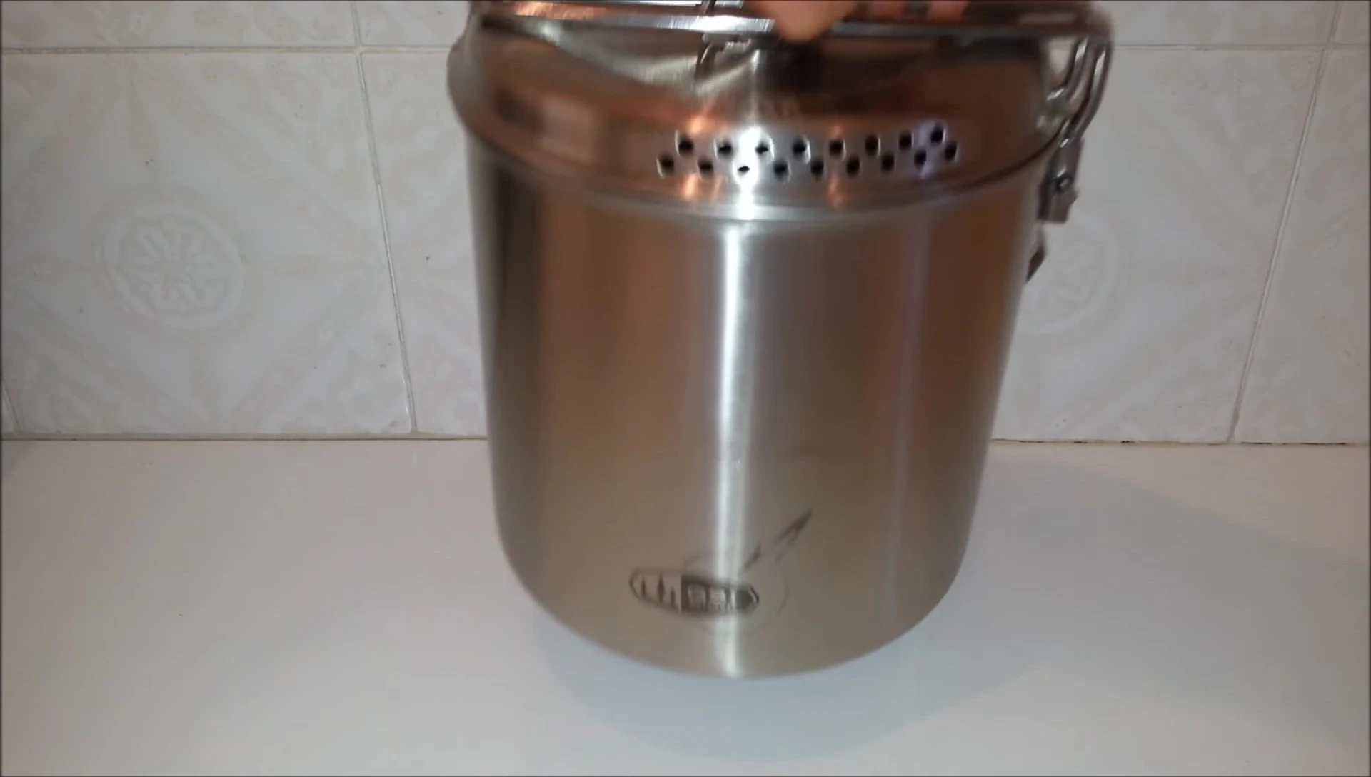 The cook set removed from its stuff sack.