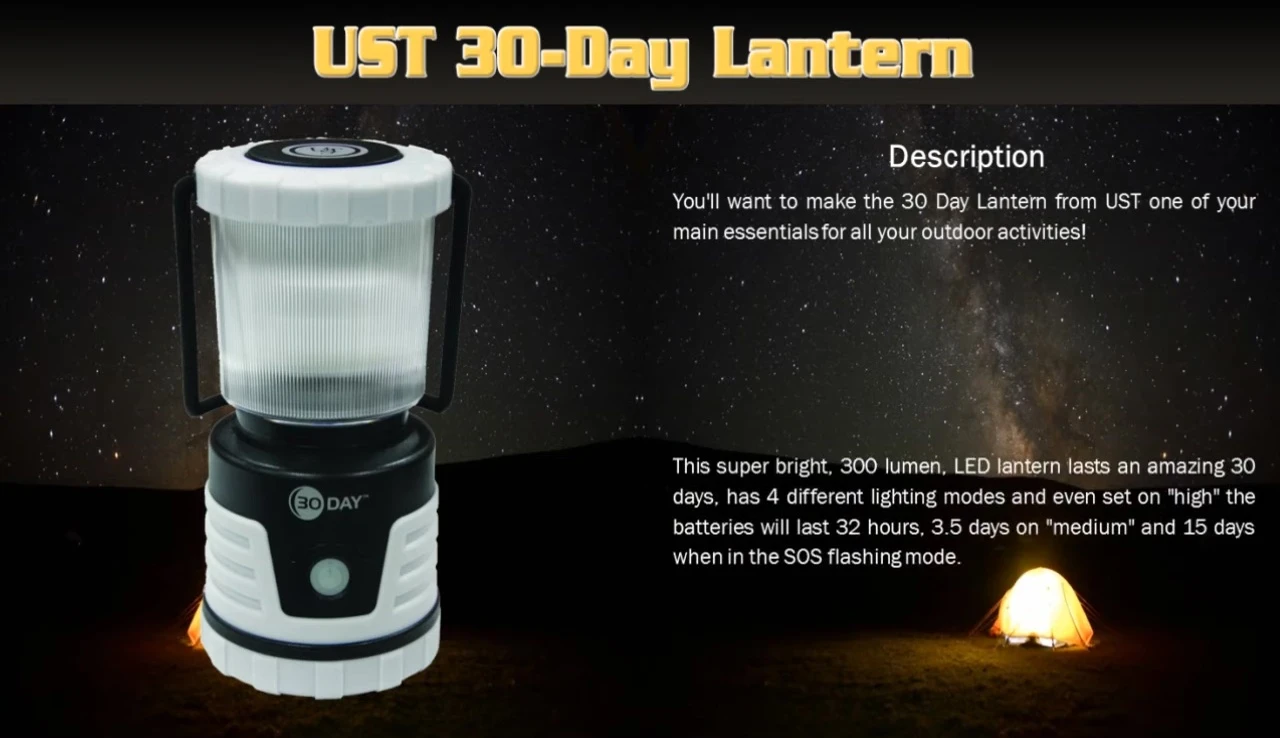 The lantern demonstrating its brightness
