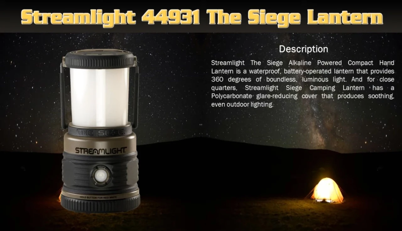 Streamlight Siege Lantern demonstrating 360° illumination