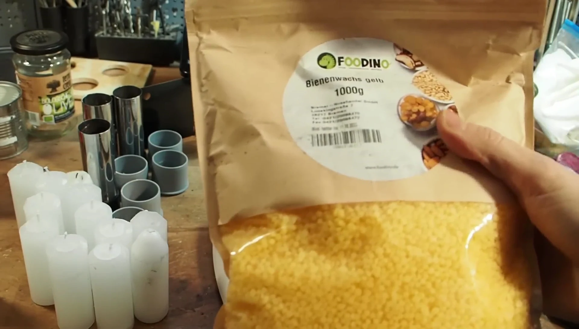 Beeswax being melted