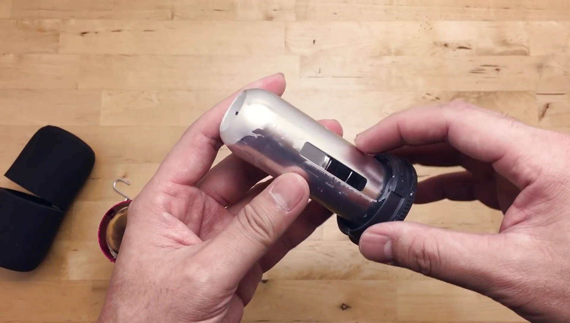Showing wax buildup on the lantern