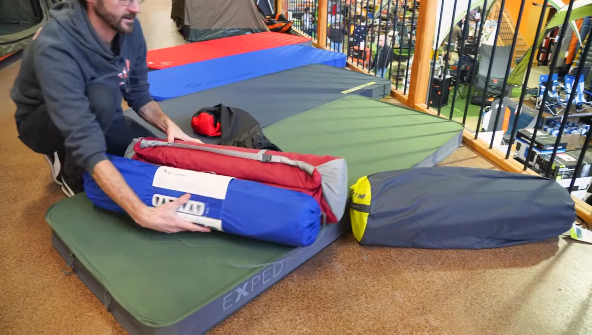 Comparison of packed mat sizes