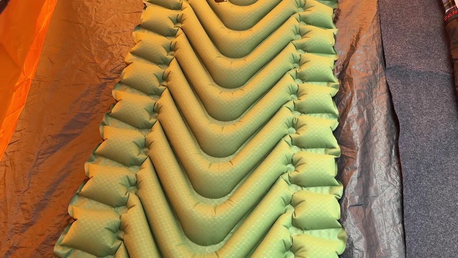 Person sleeping comfortably on the Klymit Static V sleeping pad.