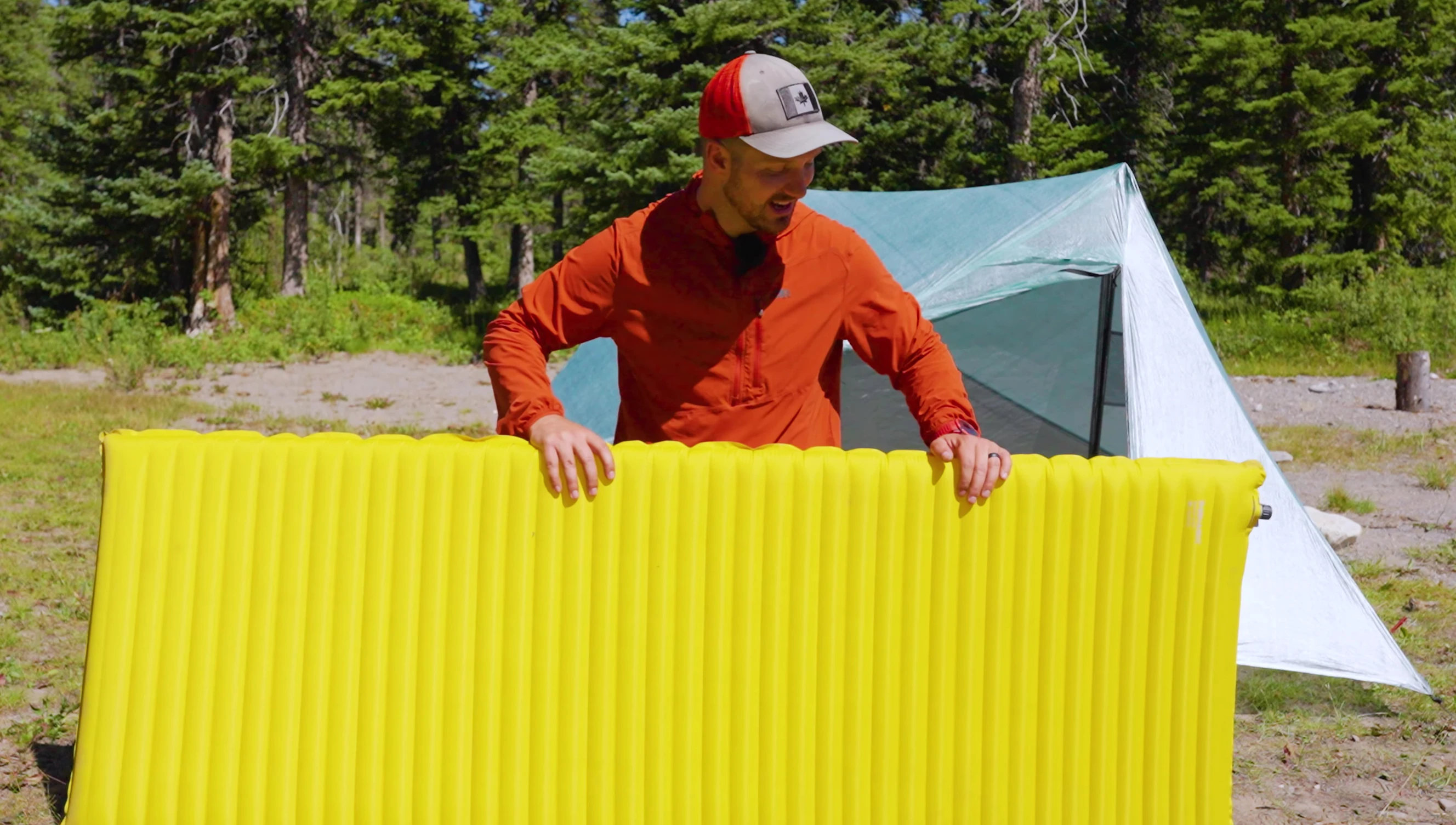 Image showing the reviewer demonstrating the less-than-ideal comfort of the pad.