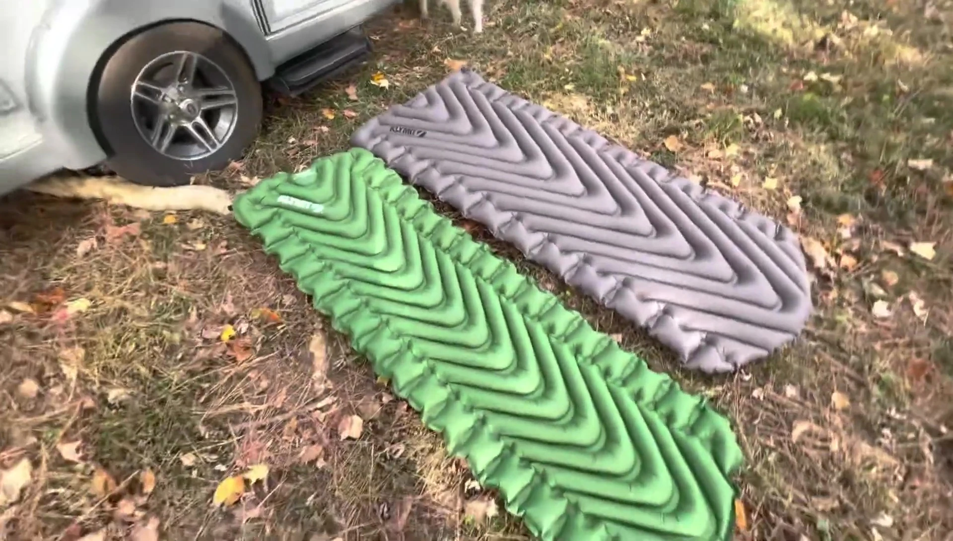 Close-up of the reviewer expressing satisfaction with the mattress comfort.