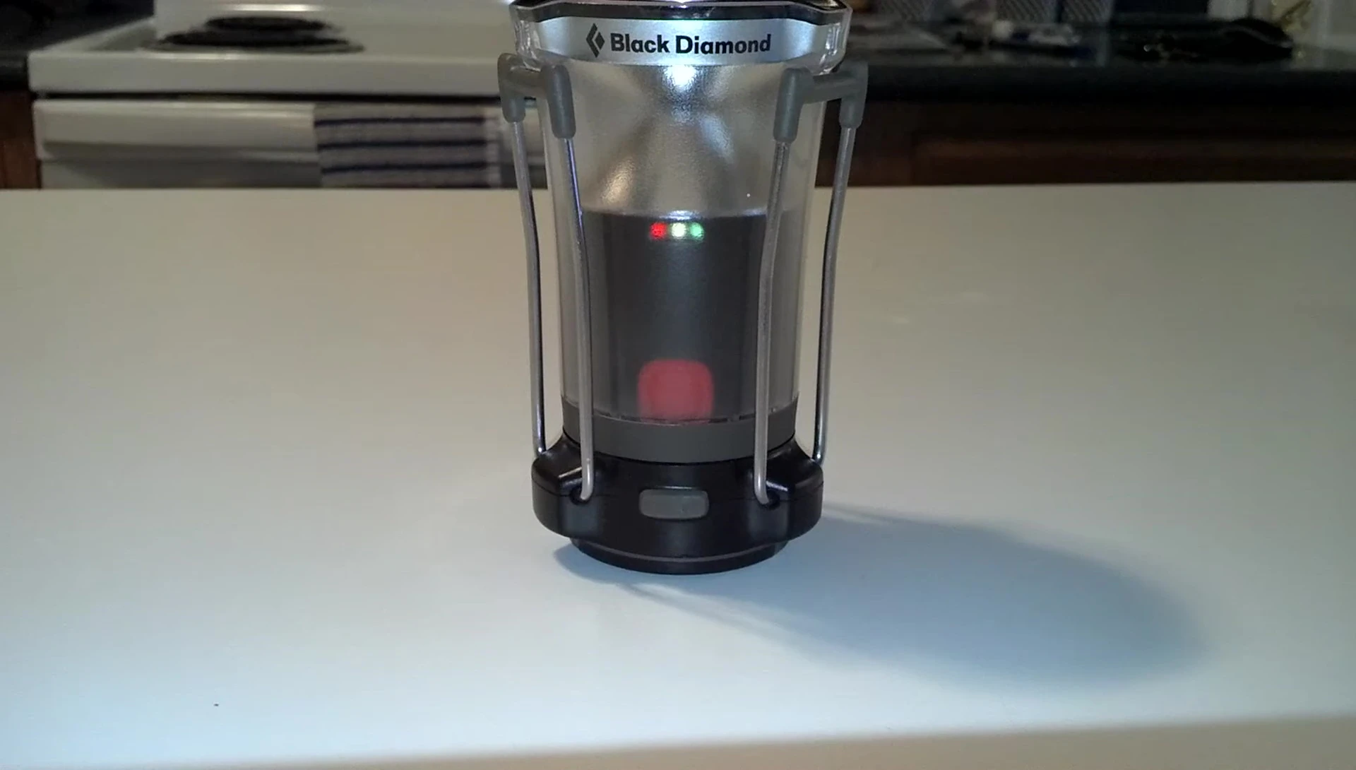 The Black Diamond Apollo lantern, showing its size and features.