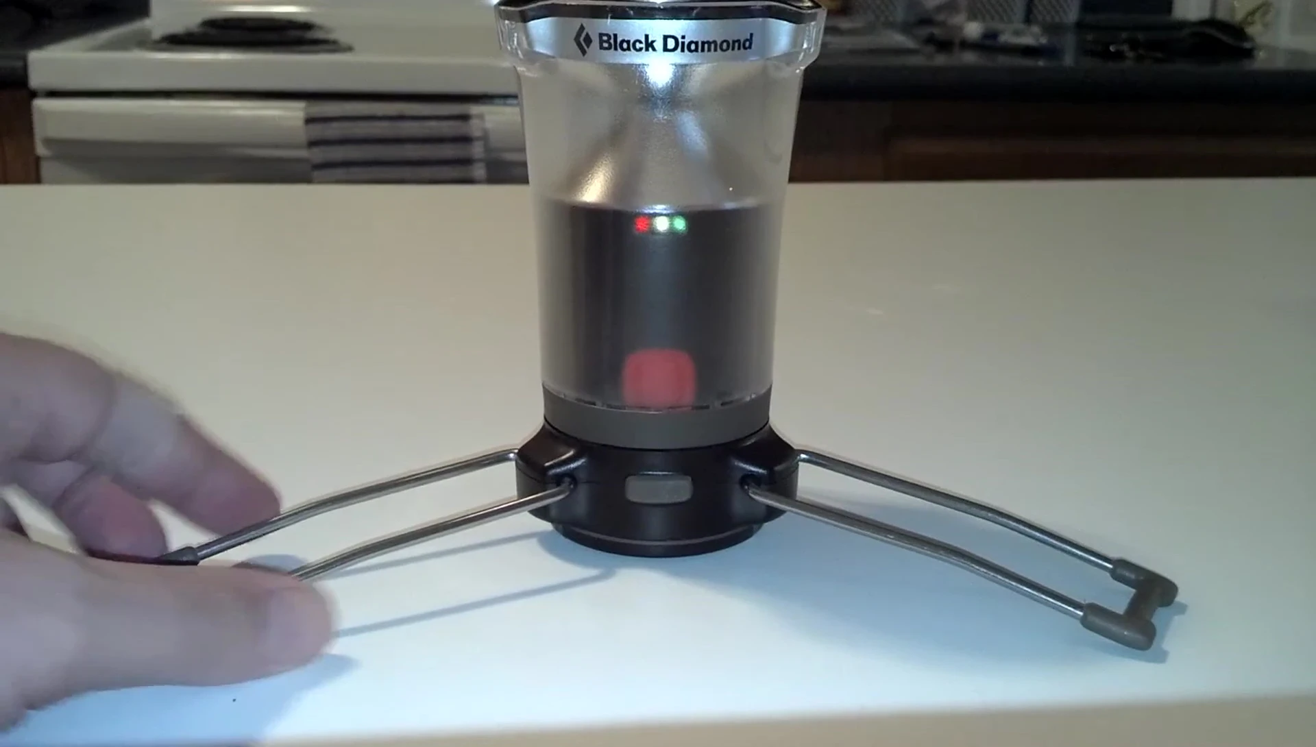 The Apollo lantern demonstrating the adjustable support stands.