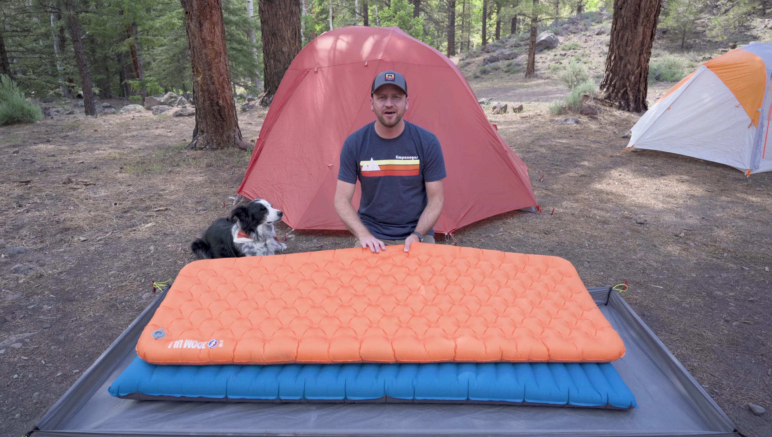 An inflatable sleeping pad showcased