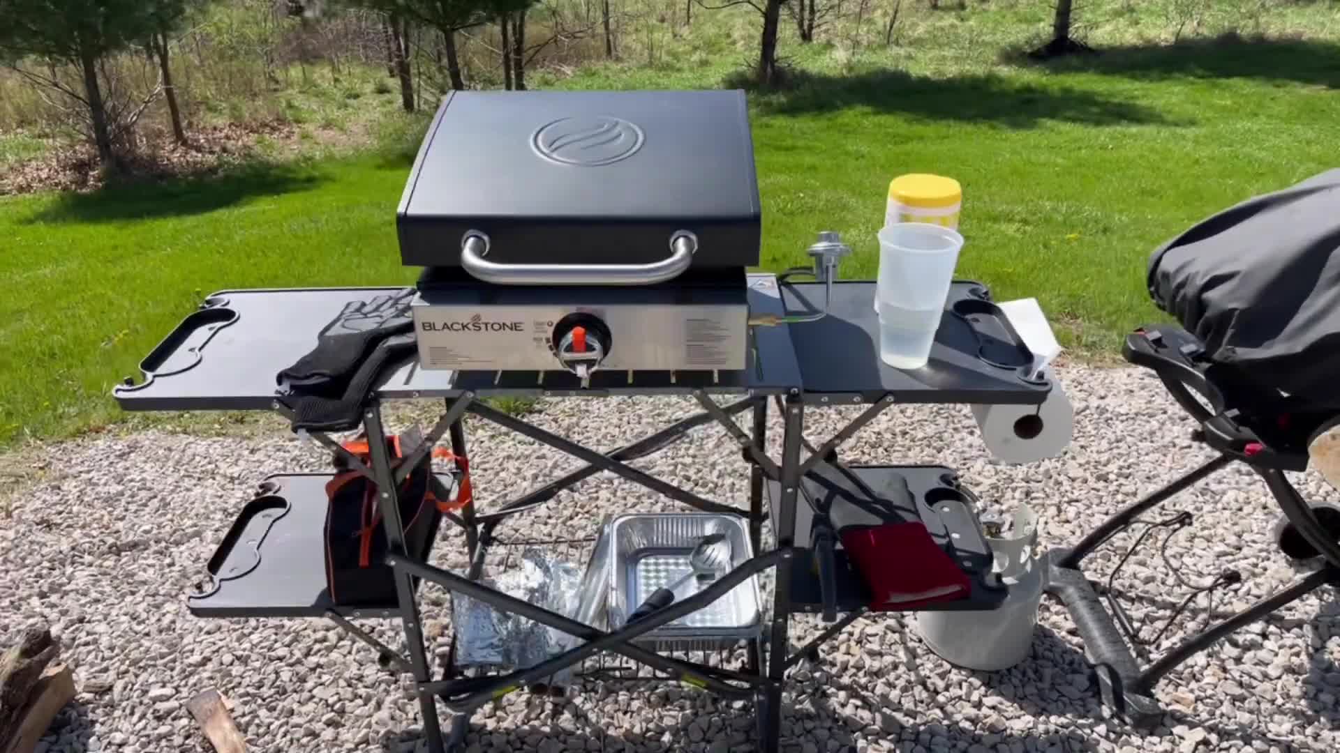 Close-up of the 17-inch Blackstone griddle.