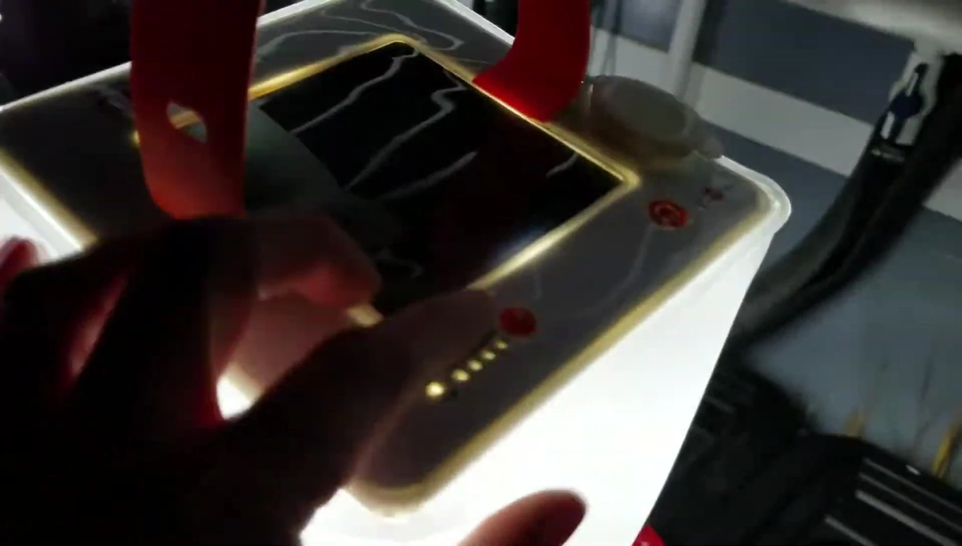 Checking the battery level on a LuminAID lantern