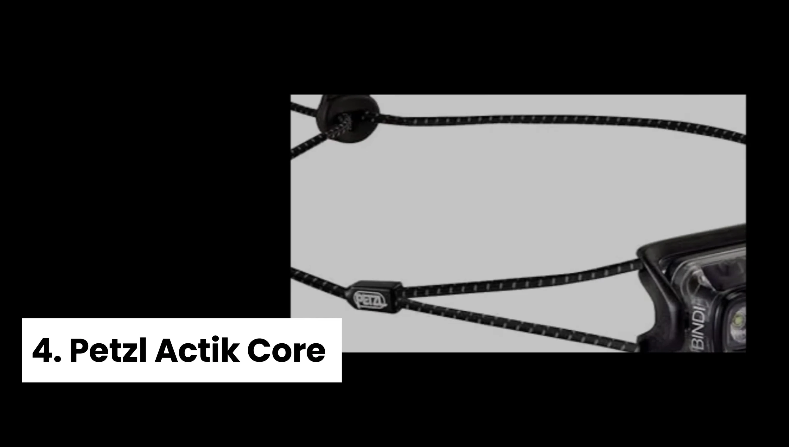 Petzl Actic Core headlamp shown on a table