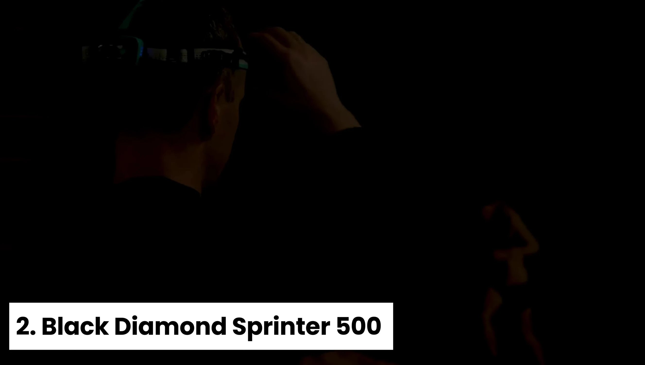 Black Diamond Sprinter 500 headlamp shown during a running scene
