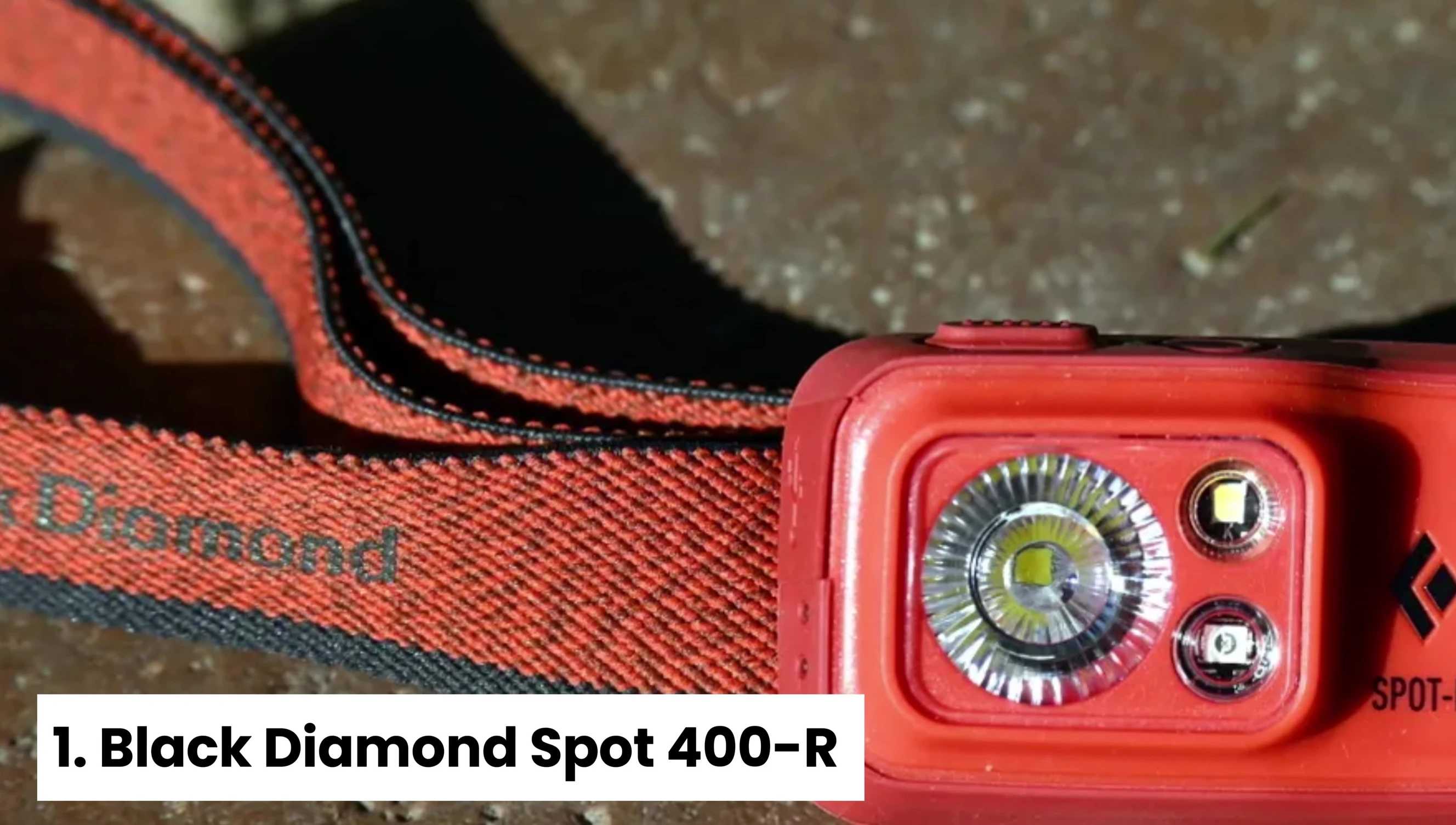 Black Diamond Spot 400R headlamp shown from multiple angles