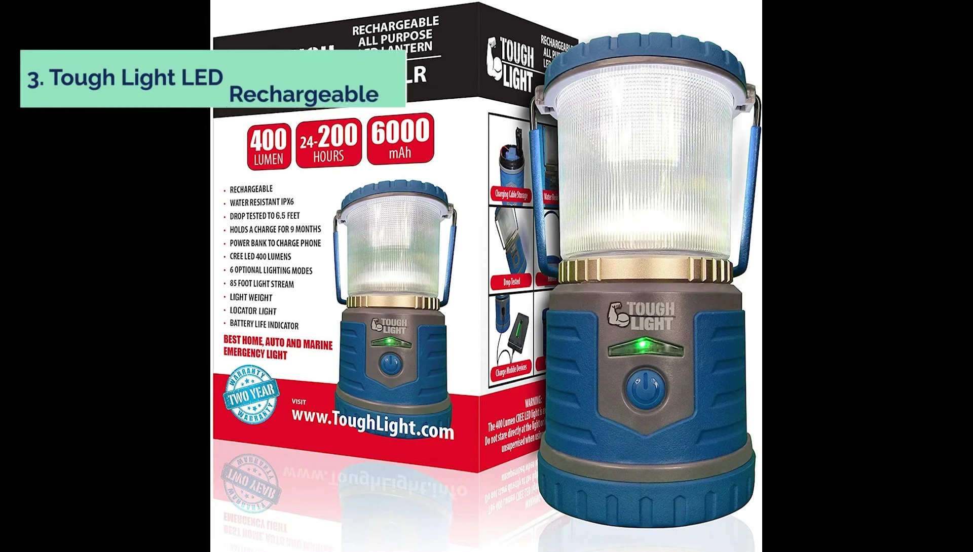 Tough Light Lantern highlighting its rugged design
