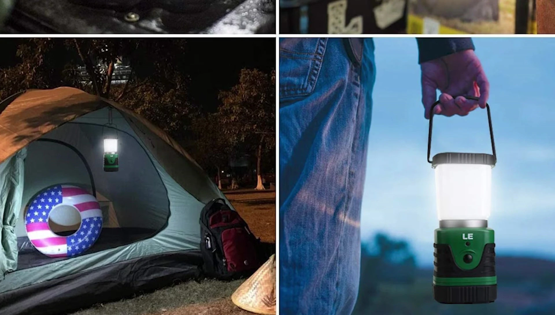 The simple LED camping lantern showcasing its light modes
