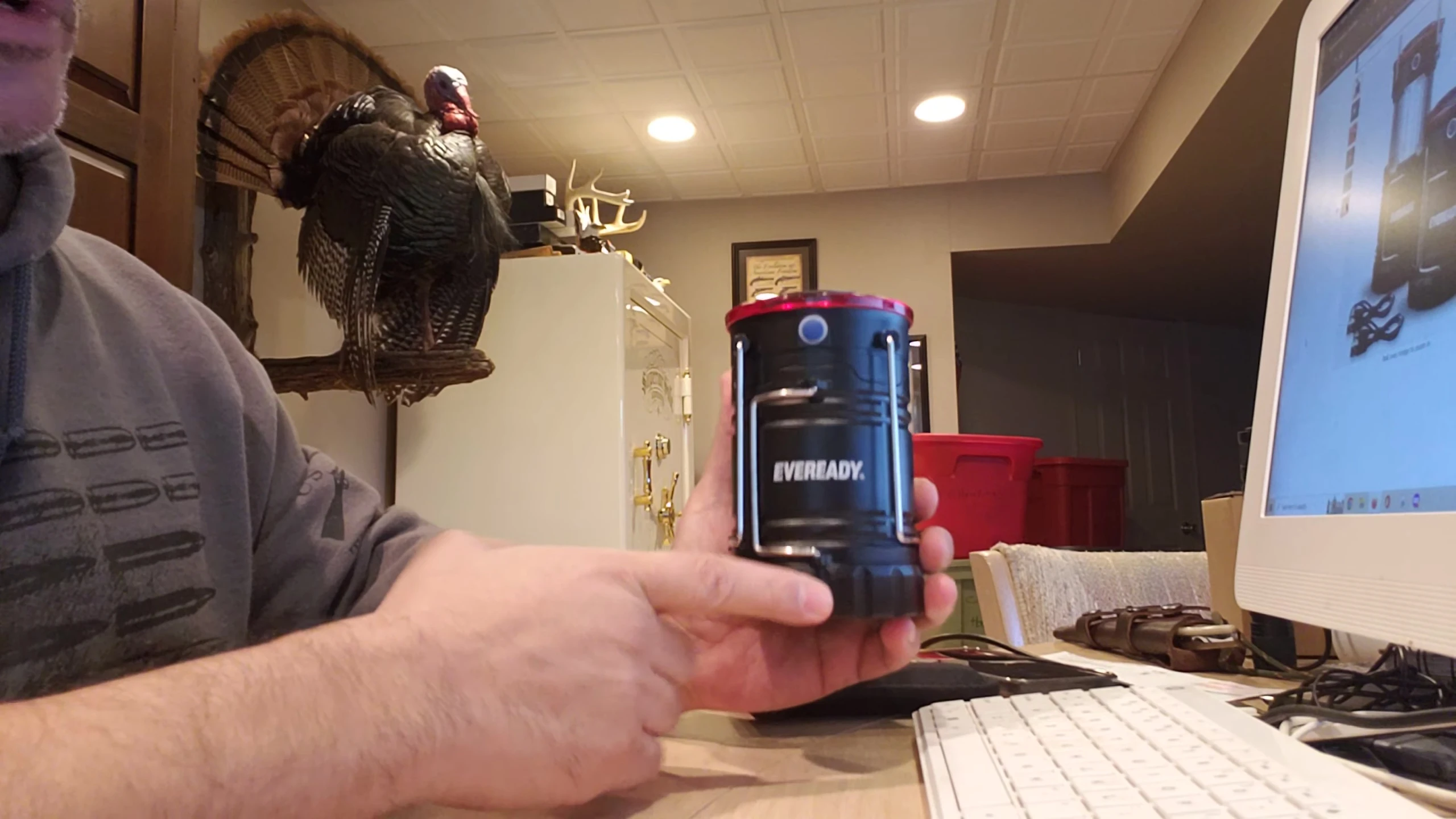 Close up showcasing the removable 18650 battery compartment.