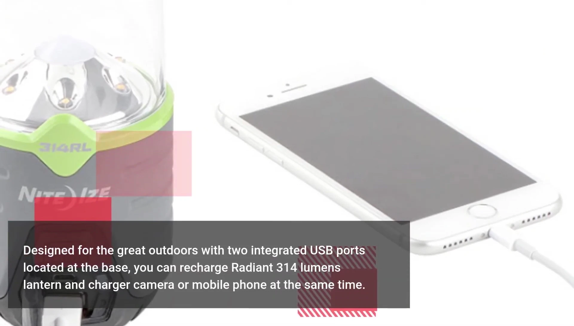 Nitecore Lantern showcasing USB ports