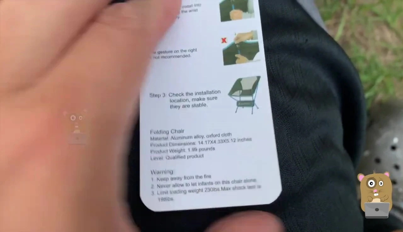 Quick assembly demonstration of the chair.
