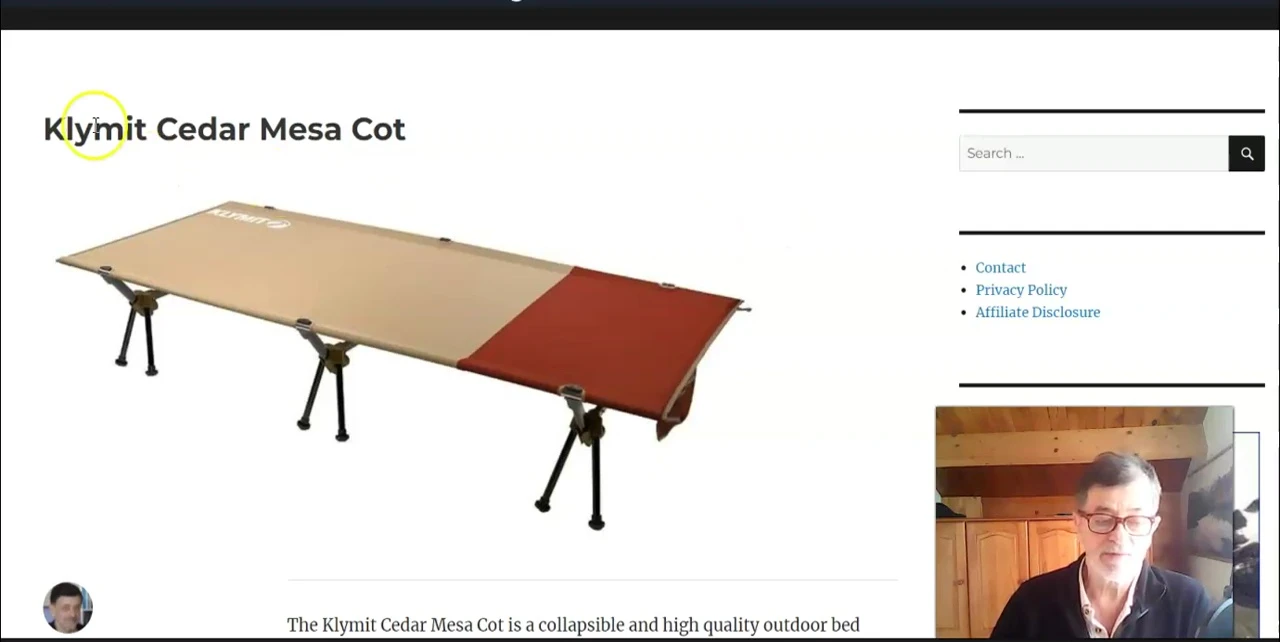Close-up of the Klymit Cedar Mesa Cot