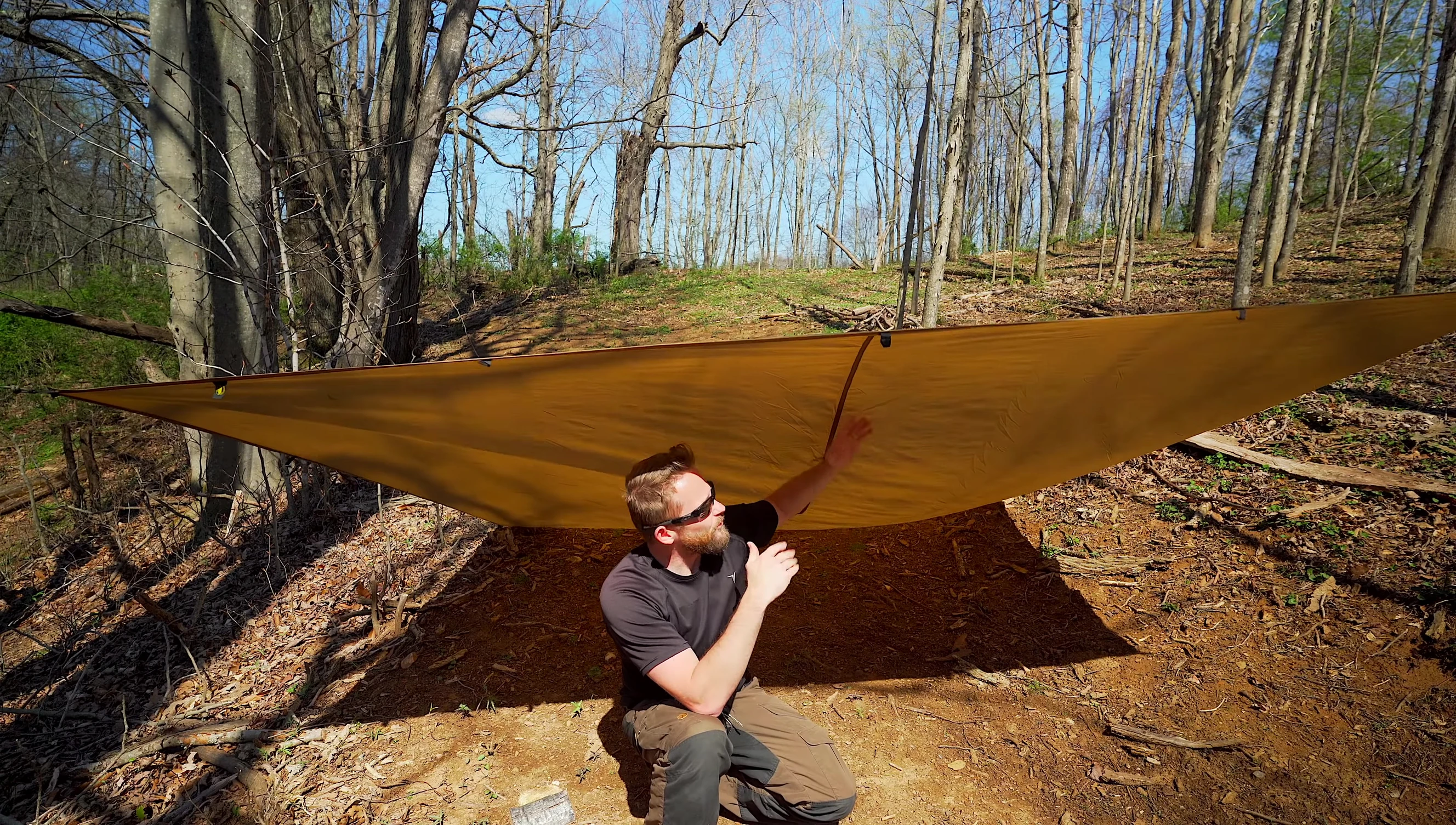Tarp in calm conditions