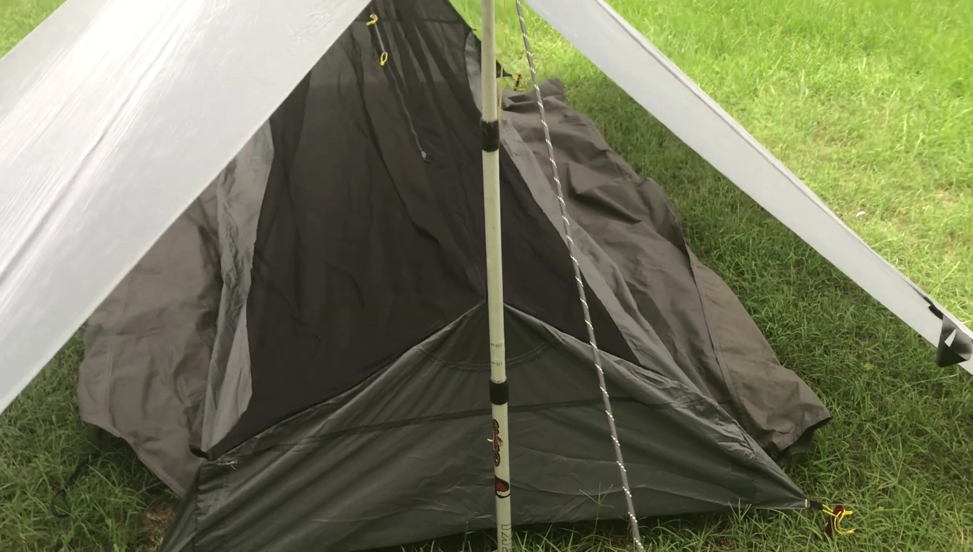 Tarp with noticeable sags