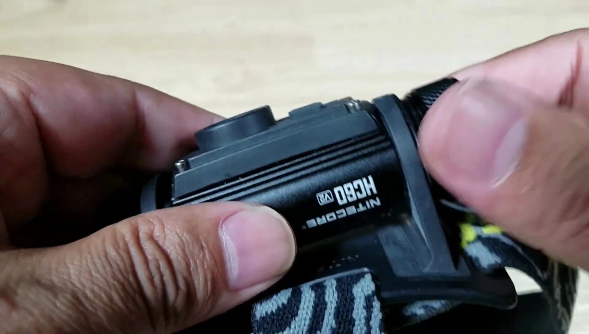 USB-C charging port on the headlamp