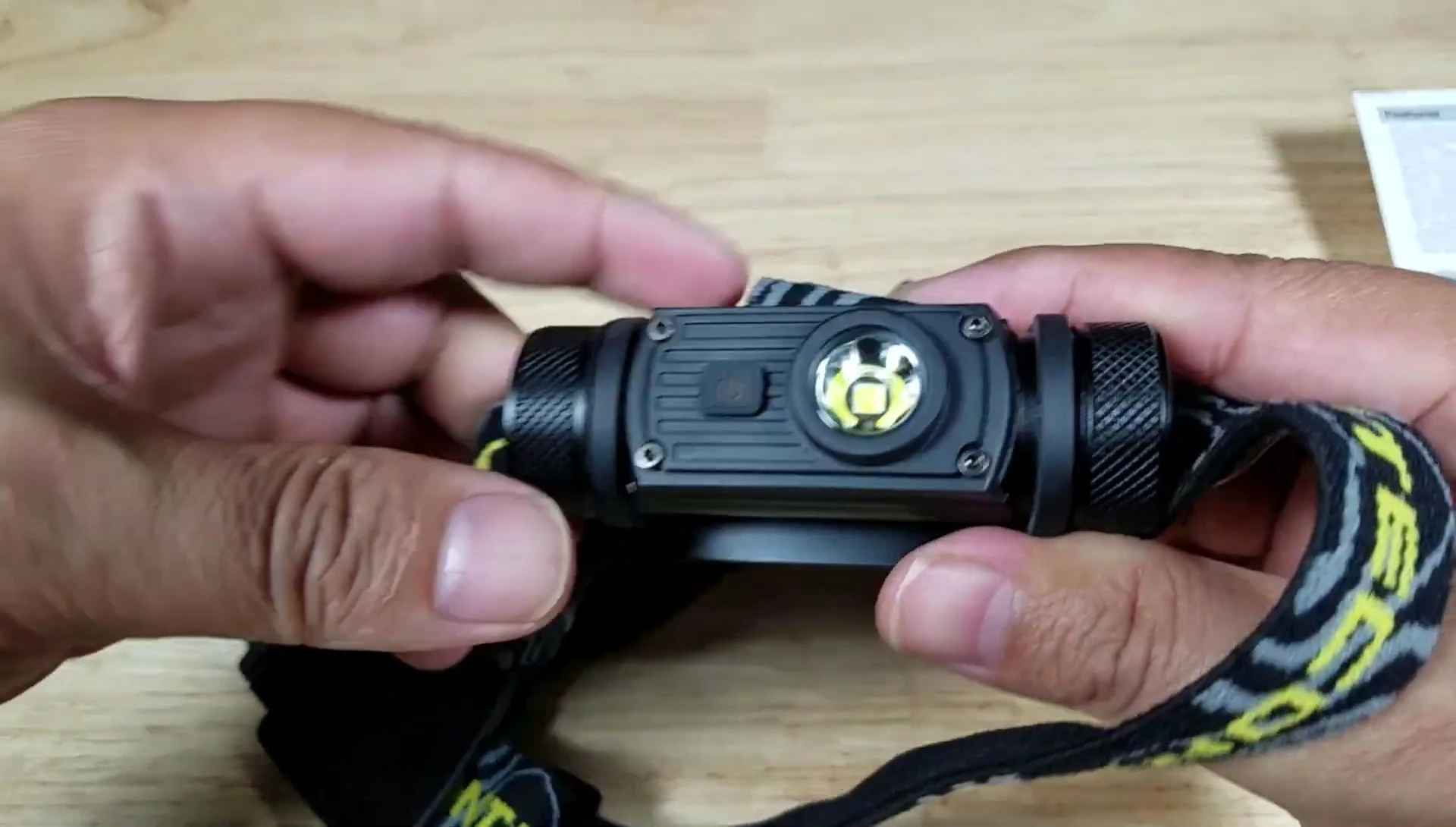 Photo showcasing headlamp's use during outdoor adventures