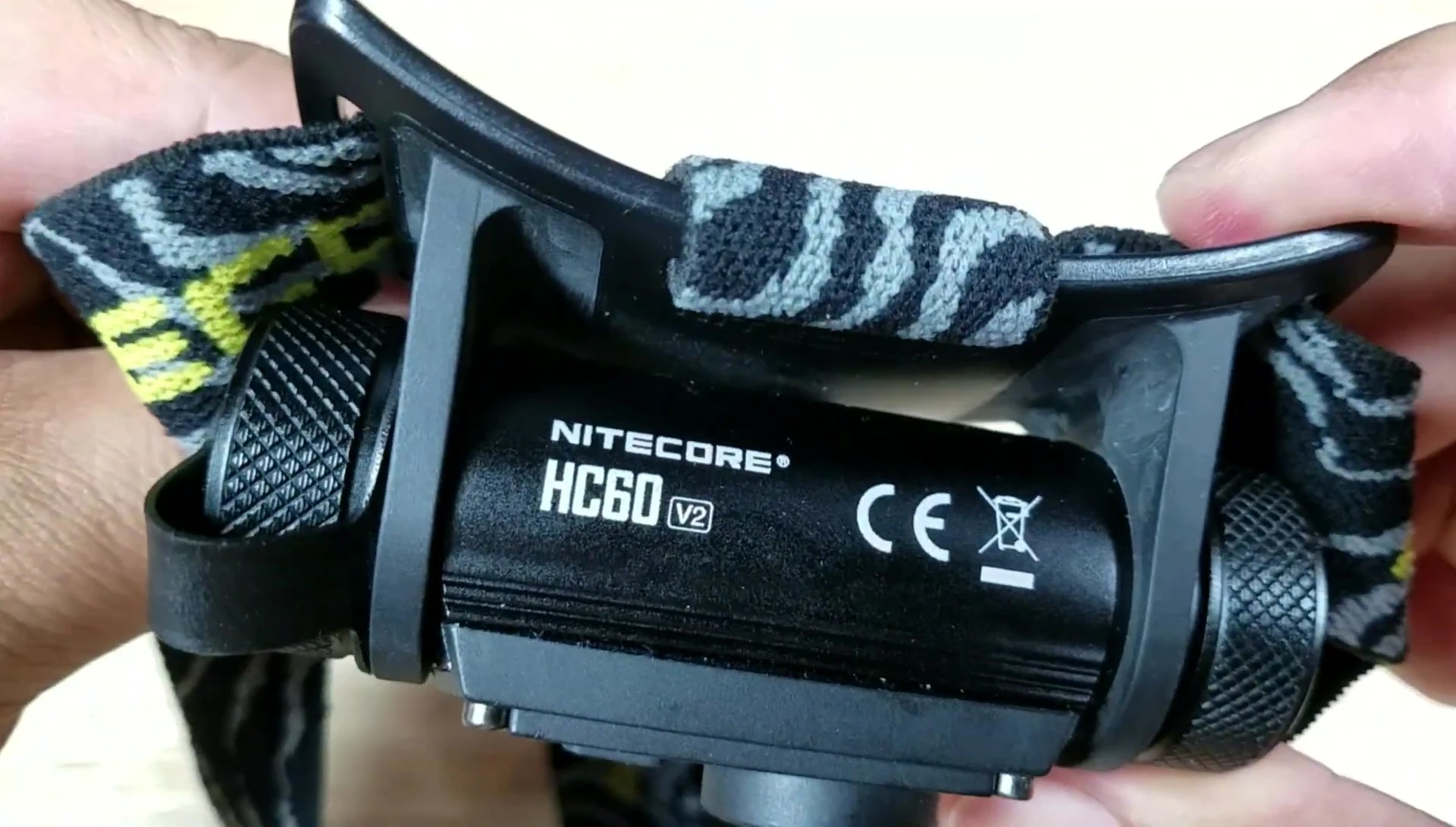 Headlamp mounted on headpiece