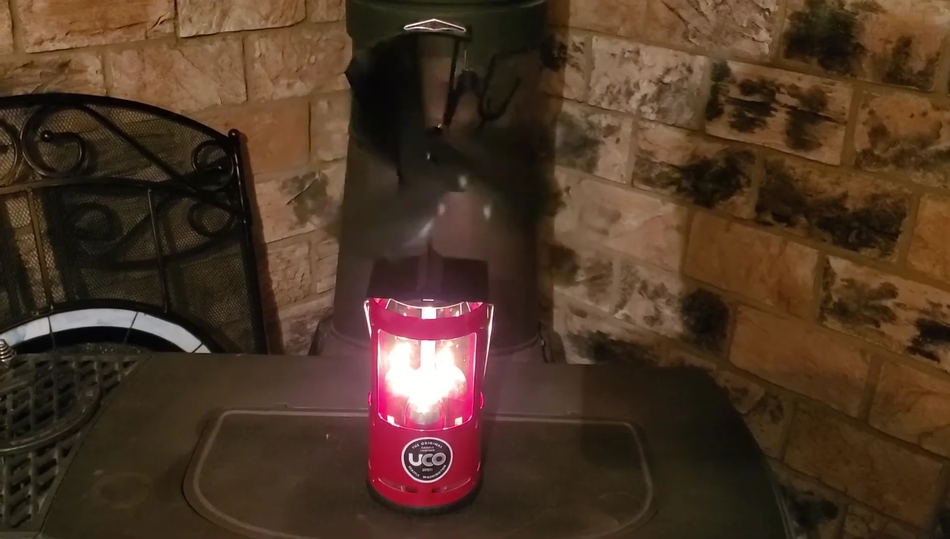 The UCO candle lantern and wood stove fan