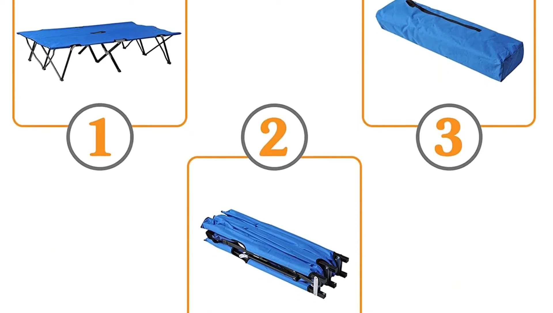 Cot shown with its carrying case