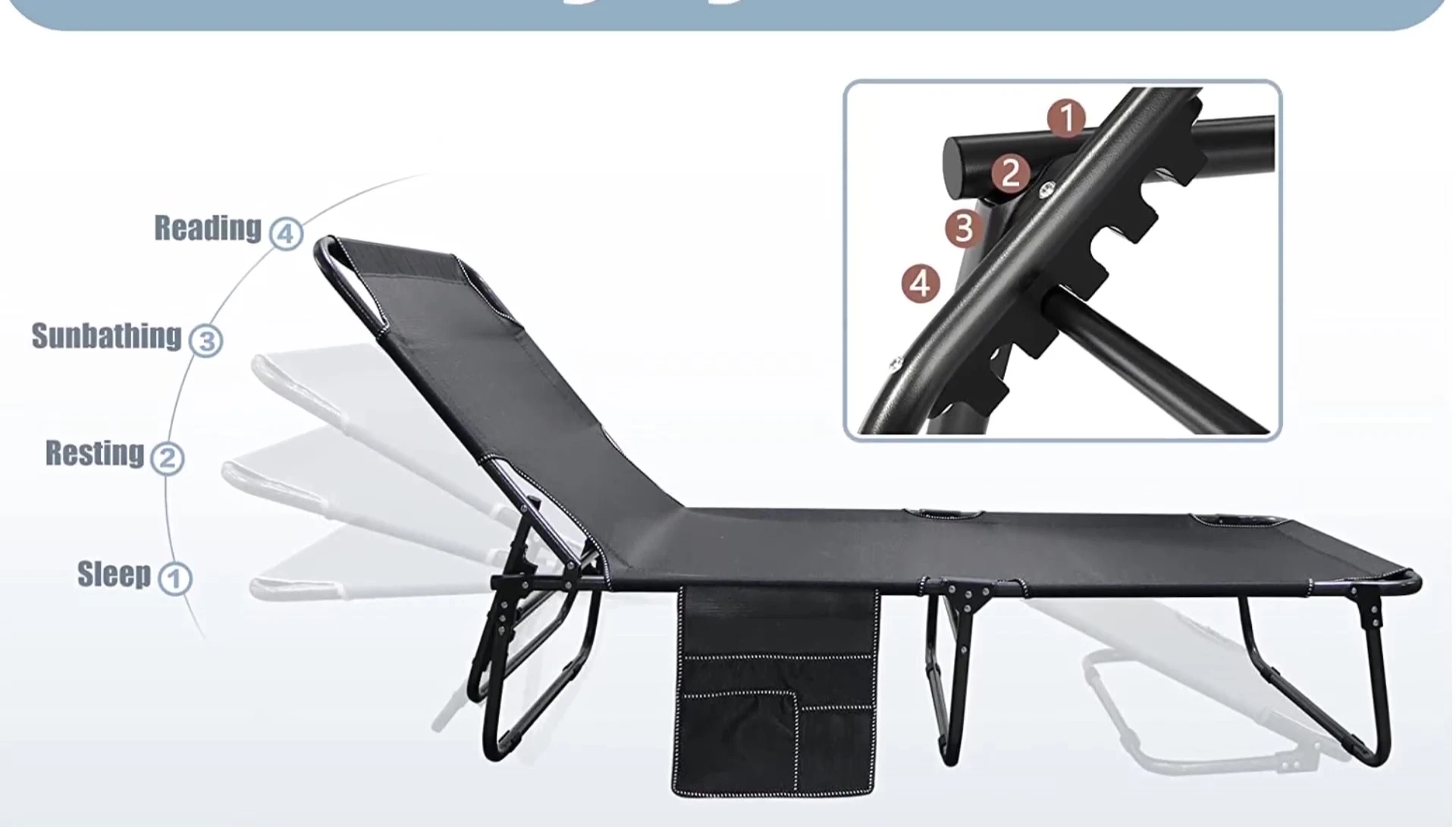 SLSY cot showing adjustable positions