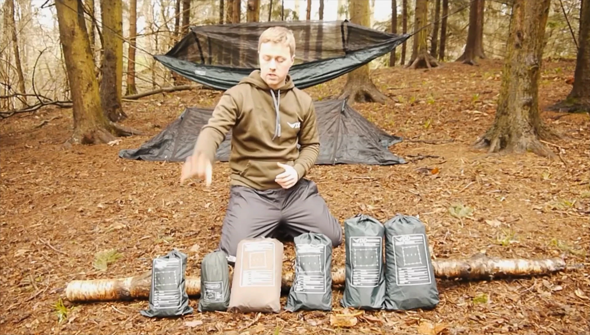 Showcase of different DD Hammock tarp sizes.