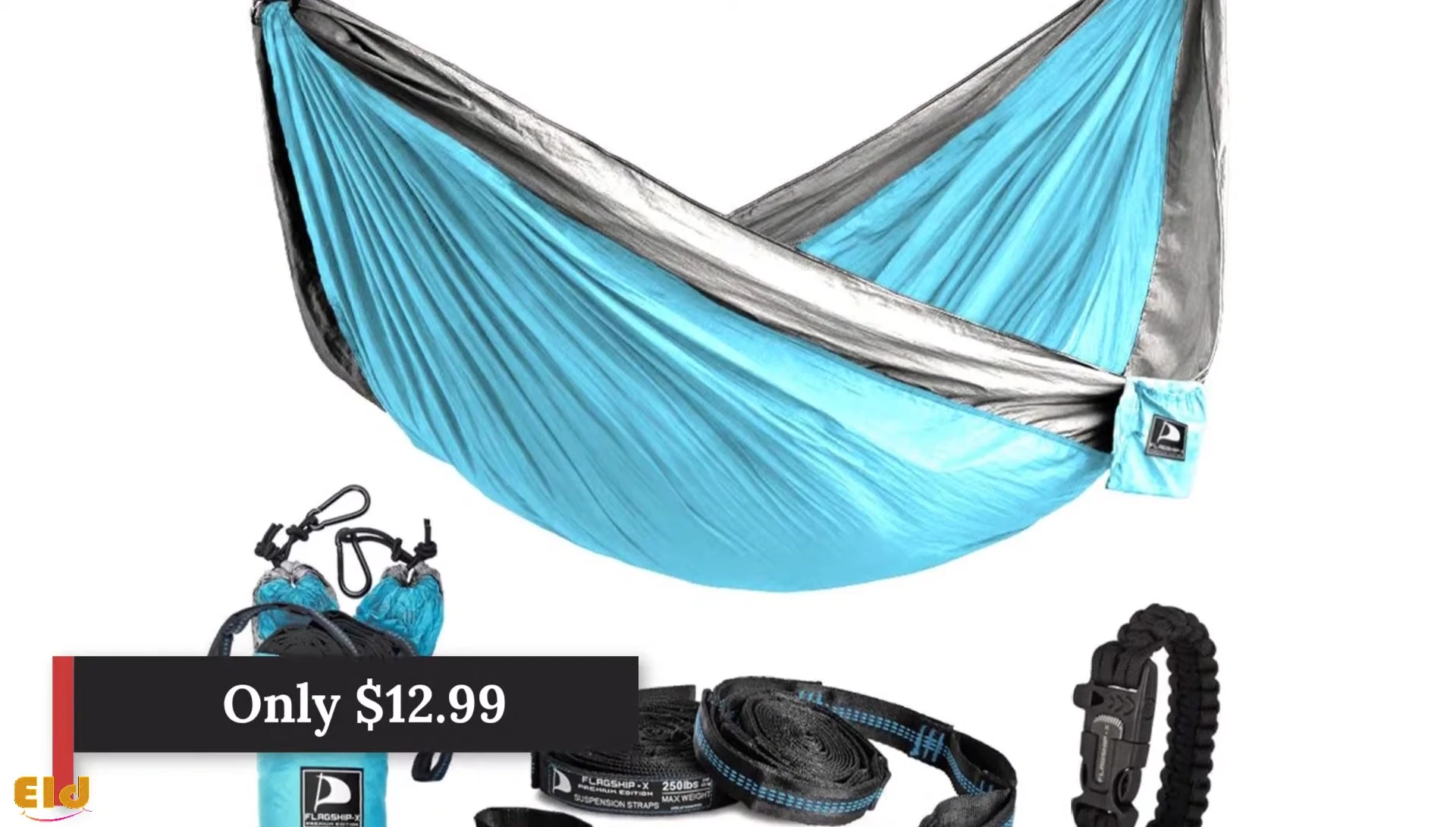 Easy setup with extra long straps and carabiners