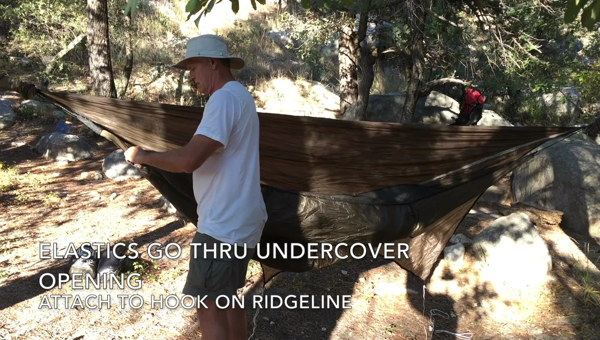 Securing the SuperShelter pad with elastic straps