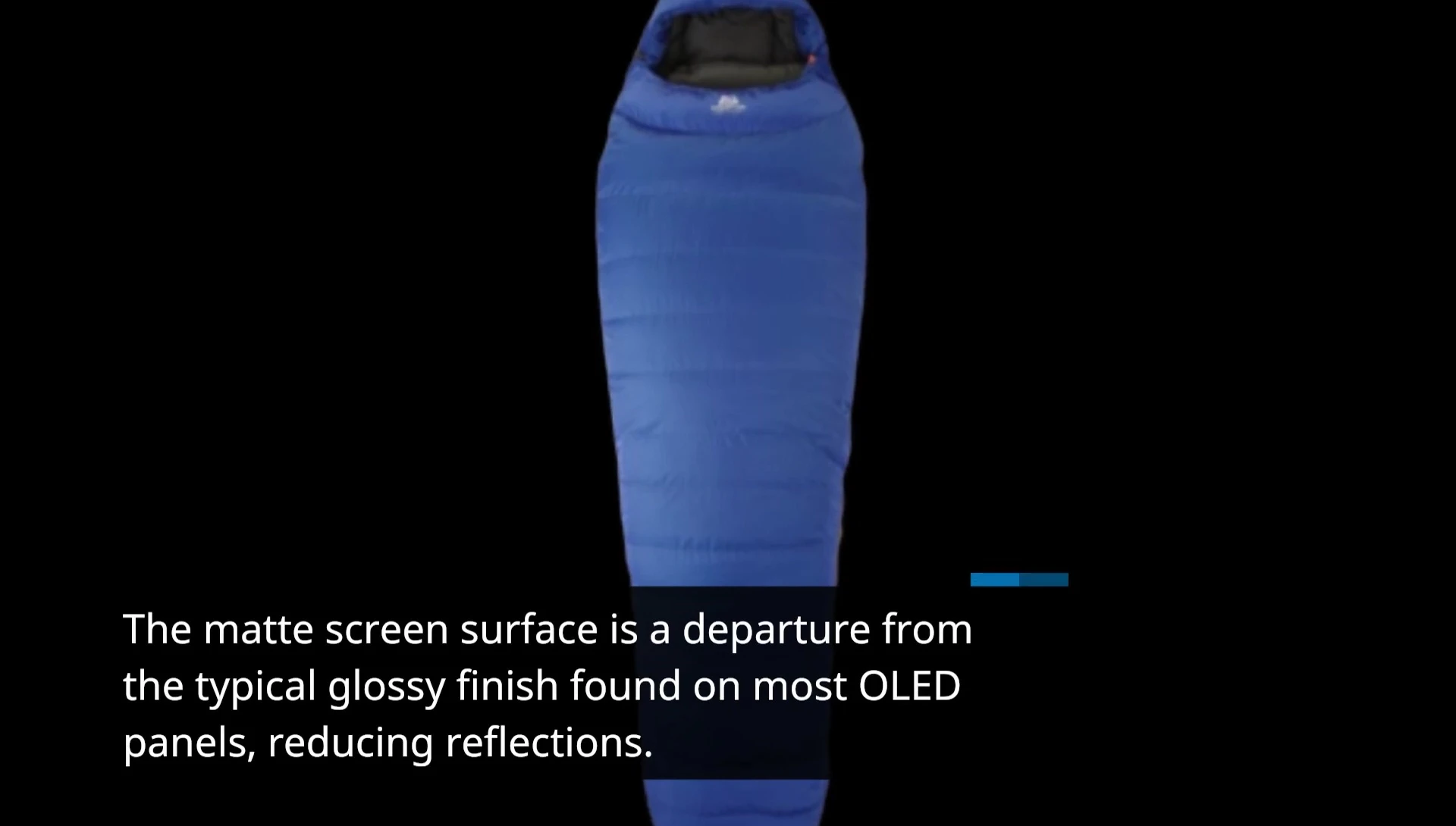 Example of the matte screen reducing reflections.