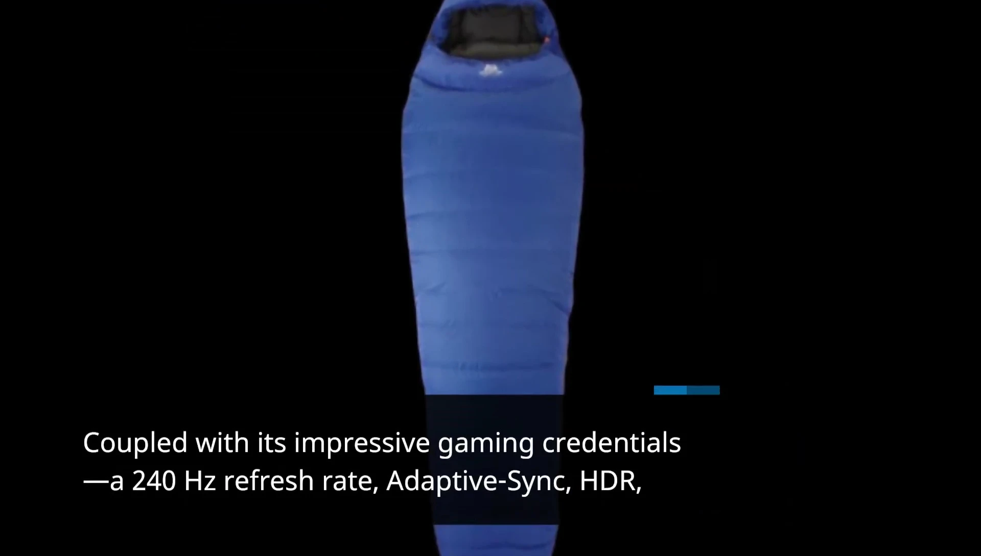 On-screen display highlighting the 240Hz refresh rate and adaptive sync.